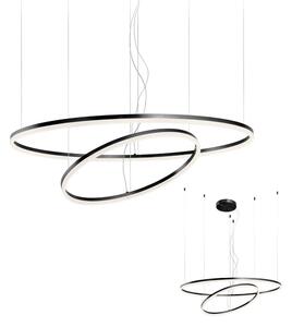 Minimál LED csillár, fekete, ORBIT, ?100-?60cm, DALI