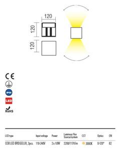 Kültéri LED falilámpa, VARY, 20W, antracit