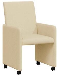 VidaXL Étkező Székek kerekekkel 2 pcs Krém 57 x 66 x 94 cm szövet