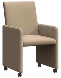 VidaXL Étkező Székek kerekekkel 2 pcs Cappuccino 57 x 66 x 94 cm Műbőr