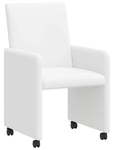 VidaXL Étkező Székek kerekekkel 2 pcs Fehér 57 x 66 x 94 cm Műbőr
