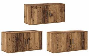 VidaXL Fali TV szekrény szett 3 pcs Öreg fa 80 x 34,5 x 40 cm Faanyag