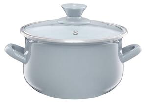 Emalia Olkusz zománcozott fazék fedővel 18 cm/2.9 l szürke