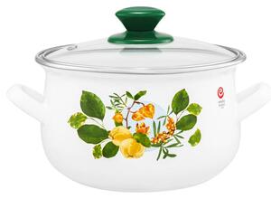 Emalia Olkusz zománcozott fazék fedővel 16 cm/2 l birsalma