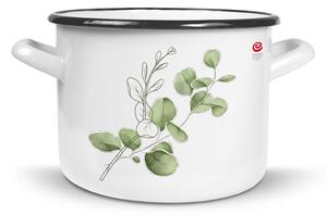 Emalia Olkusz zománcozott fazék 22 cm/5.5 l eukaliptusz
