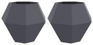 VidaXL Növénytartó 2 pcs Antracit 100 x 100 x 80 cm Acél