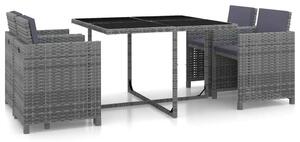 VidaXL Polyrattan Kertbútor Szett - 5 részes - Szürke