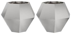 VidaXL Növénytartó 2 pcs Ezüst 75 x 75 x 60 cm Rozsdamentes acél