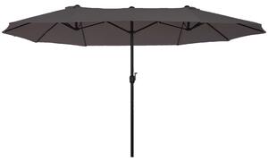 Outsunny kültéri napernyő, Acél / Poliészter, 2.7x4.6x2.4m, Szürke