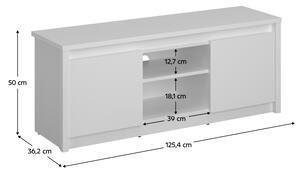 TV asztal 2D/125, fehér, ERODIN