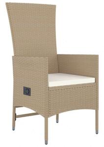 Polyrattan Kerti Étkezőgarnitúra - 7 részes - Bézs