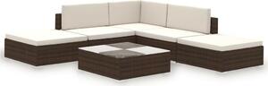 Polyrattan Kerti Bútorszett - 6 részes - Barna