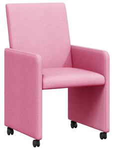 VidaXL Étkező Székek kerekekkel 2 pcs Rózsaszín 57 x 66 x 94 cm szövet