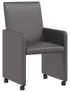 VidaXL Étkező Székek kerekekkel 2 pcs Szürke 57 x 66 x 94 cm Műbőr
