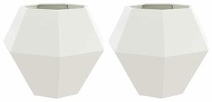 VidaXL Növénytartó 2 pcs Fehér 100 x 100 x 80 cm Acél