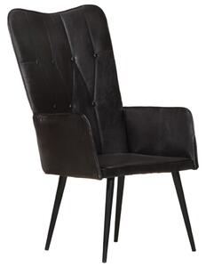VidaXL fekete valódi bőr szárnyas szék