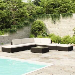 VidaXL Polyrattan Kerti Bútorszett - 8 részes - Fekete
