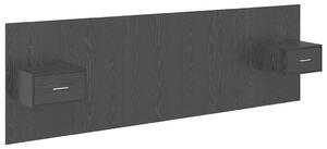 VidaXL Fejtámla Szekrénnyel 3 db Fekete tölgy Szerelt Fa