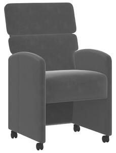 VidaXL Étkező Székek kerekekkel 2 pcs Fekete 58 x 65 x 98 cm Bársony