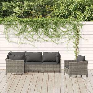 VidaXL Polyrattan Kerti Ülőgarnitúra - 5 részes - Szürke