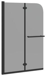VidaXL Zuhanybeépítés Fekete 95 x 140 cm ESG üveg és alumínium