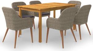VidaXL 7 részes barna kerti étkezőgarnitúra