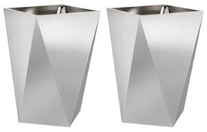 VidaXL Növénytartó 2 pcs Ezüst 50 x 50 x 75 cm Rozsdamentes acél