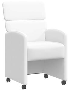 VidaXL Étkező Székek kerekekkel 2 pcs Fehér 58 x 65 x 98 cm Műbőr