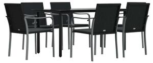 VidaXL Kertbútor Szett - 7 részes Polyrattan Étkezőgarnitúra