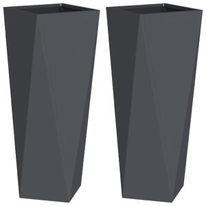 VidaXL Növénytartó 2 pcs Antracit 30 x 30 x 75 cm Acél