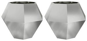 VidaXL Növénytartó 2 pcs Ezüst 100 x 100 x 80 cm Horganyzott acél