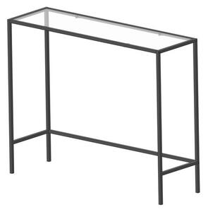Konzolasztal, üveg, fém kerettel, 55 cm - LAON