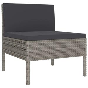 Polyrattan Kerti Ülőgarnitúra - 5 részes - Szürke