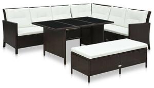 VidaXL Polyrattan Kerti Bútorgarnitúra - 3 részes