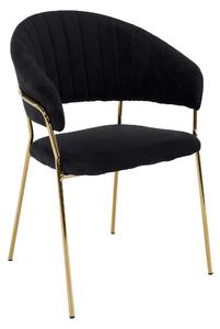 Design étkezőszék, fekete Velvet szövet/gold króm arany, DASMIN TYP 1
