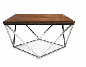 Silver A Geometrikus Diófa MDF Króm Dohányzóasztal