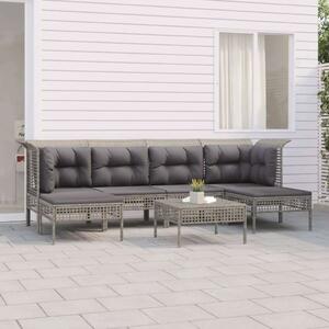 VidaXL Polyrattan Kerti Ülőgarnitúra - 7 részes, Szürke