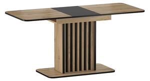 Kent Artisan Kihúzható Étkezőasztal Laminált Tölgy-Fekete Csíkos
