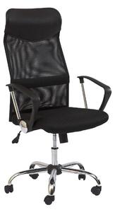 Q-025 Ergonomikus Hálós Irodai Szék Fekete Króm TILT