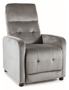 Otus Velvet Kihúzható Bársony Relax Fotel Szürke