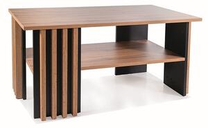 Evita Modern Laminált Dohányzóasztal Artisan Tölgy Fekete Bordázott Dizájn