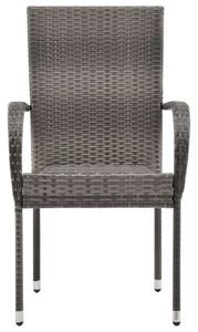 VidaXL Kertbútor Szett - Akácfa Asztal & Polyrattan Székek - 7 Részes