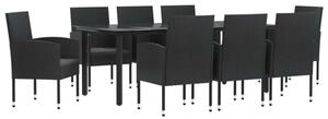 VidaXL Polyrattan Kerti Étkezőgarnitúra - 8 Fős - Fekete