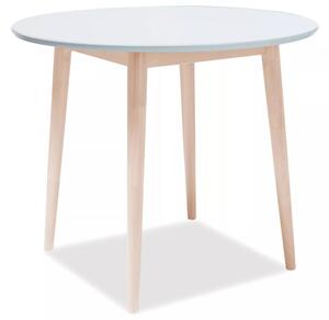 Larson Skandináv Kerek MDF Étkezőasztal Fehér-Tölgy 90cm