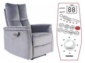 Neptun M Elektromos Masszázsfotel Bársony Szürke Relax