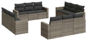 VidaXL Polyrattan Kerti Ülőgarnitúra - 12 részes - Szürke
