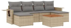 VidaXL Polyrattan Kerti Ülőgarnitúra - 7 részes - Bézs