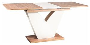 Vidar Modern Bővíthető Étkezőasztal Laminált Dohány Tölgy Krém V-lábú