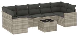 VidaXL Polyrattan Kerti Ülőgarnitúra - 8 részes - Szürke
