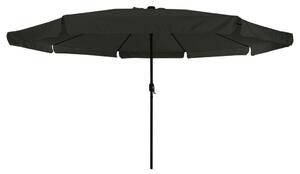 VidaXL Kerti Napernyő LED Fénnyel ø395x245 cm Fekete